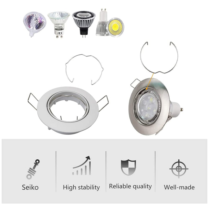 Pack of 20 Snap Rings for GU10 MR16 Diameter Downlight Retaining Spring Rings Clips LED Halogen Lamp Holder 50 mm