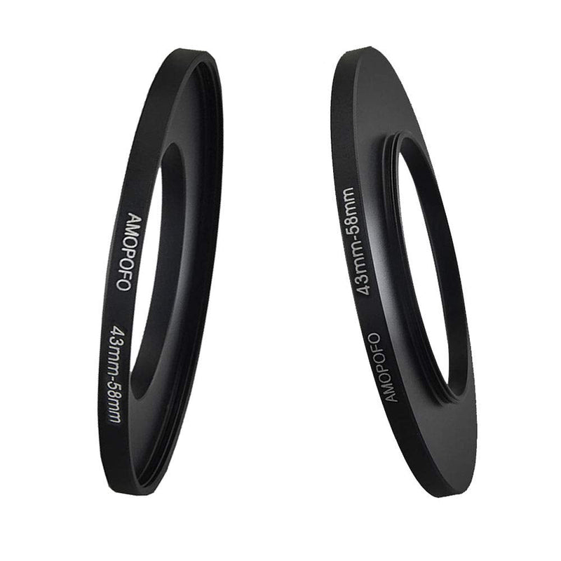 [AUSTRALIA] - Metal Step Up Ring Adapter 43mm to 58mm Step-Up Lens Adapter Ring for Filters, Made of CNC Machined Space Aluminum with Matte Black Electroplated Finish… 