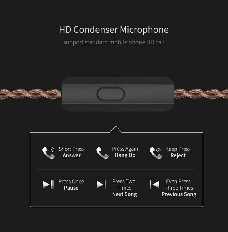 in-Ear Monitors,　KZ ZSX 1DD+5BA Hybrid HiFi Stereo Noise Isolating Sport IEM Earphones/Earbuds/Headphones with Detachable Cable(with MIC, Cyan) With MIC