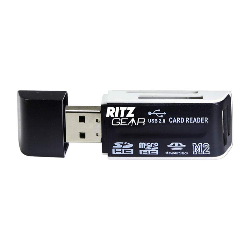 Ritz Gear Dual USB SD Card Reader 4-in-1 SD Memory Card Reader USB 2.0 (3-Pack) 3 Pack