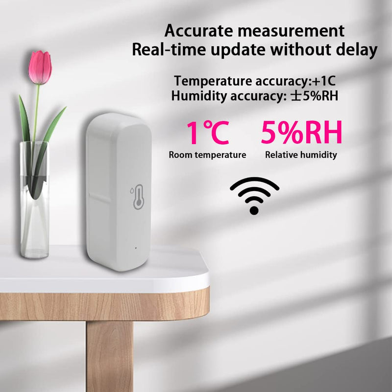 Tuya Zigbee Home Hygrometer Thermometer Sensor WiFi Temperature Humidity Sensor with Wireless Smart Temperature Humidity Detector 1 Zigbee (Need zigbee gateway)
