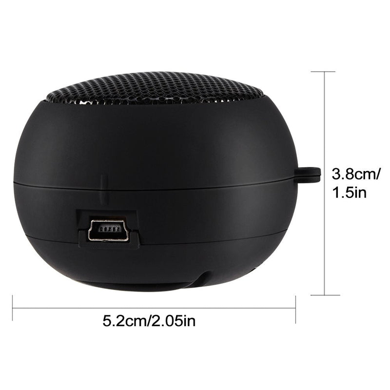 Portable Mini Speaker with 3.5mm Aux Jack Plug in Loud Basse Speaker for Smart Phone, Retractable Mobile Line-in Speaker for iPad Laptop Computer(Black) Black