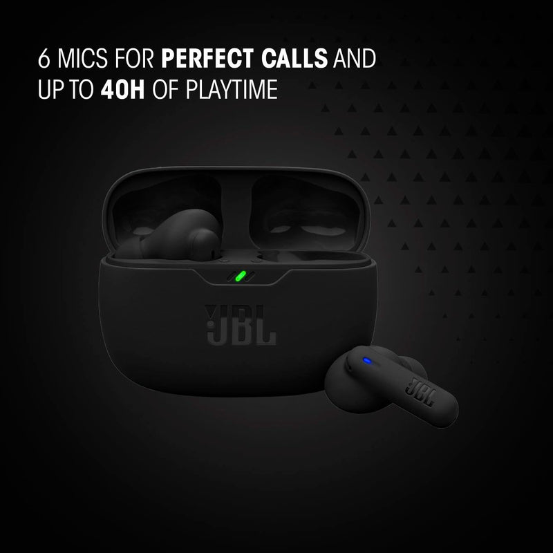 JBL Vibe Beam 2 - Noise Cancelling Earbuds - Black | JBL Pure Bass sound, Active Noise Cancelling with Smart Ambient, 4 mics for crisp, clear calls, Water and dust resistant