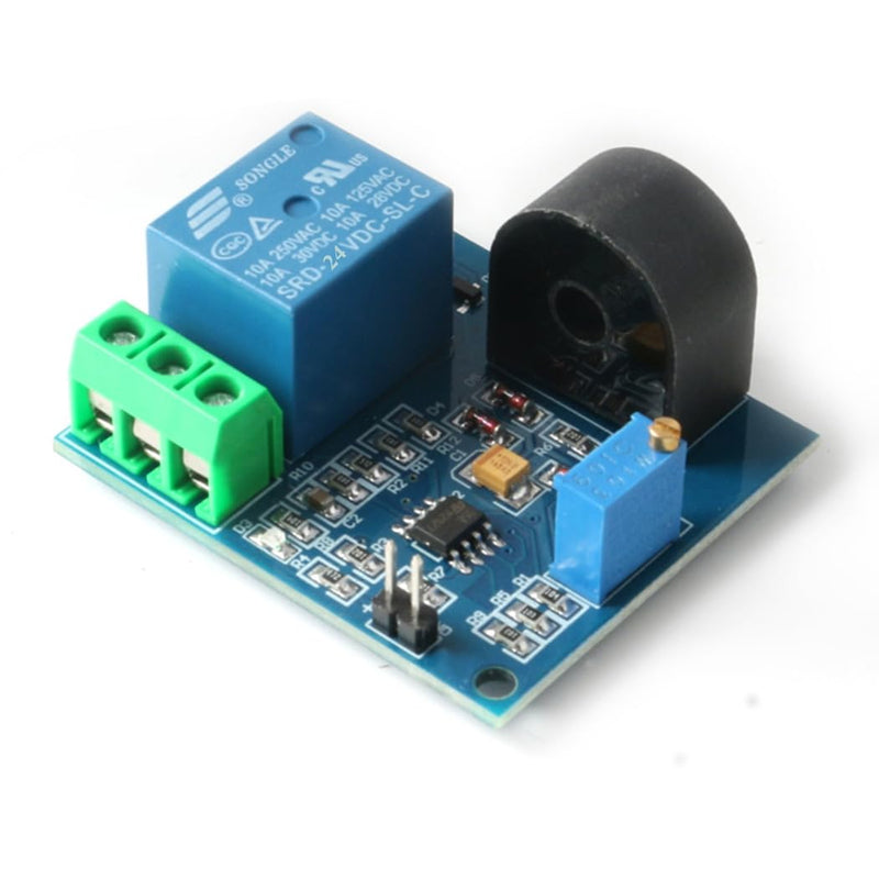 Hailege 2pcs 24V 5A AC Current Sensor Current Detection Relay 24V AC Current Relay Module AC Sensor Relay Switch with Overcurrent Protection 24 V