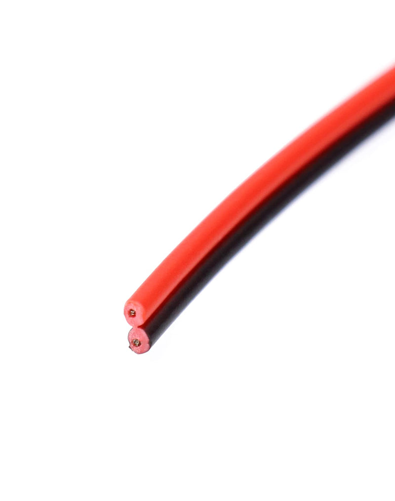QWORK® 10 Meters 22AWG Electric Wire, 2 Core Black/Red Electric Wire, Extension Cable, for LED Strip and Electronic Wiring 10m