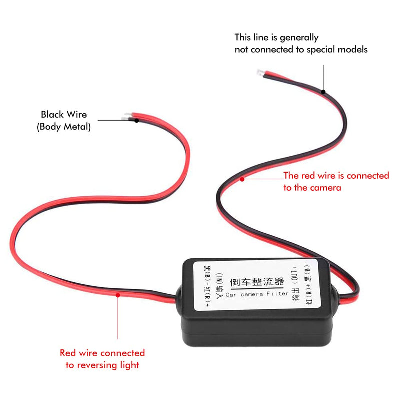 DEWIN Car Reversing Camera Filter, 12 V Filter DC Reversing Camera Power Relay Condenser Filter Rectifier