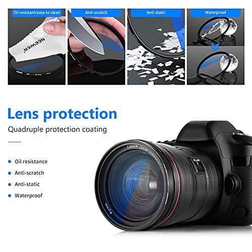 NEEWER 67mm MRC UV Protection Filter 30 Layers Nano Multi-Resistant Coatings/HD Optical Glass/Water Repellent/Scratch Resistant/Aluminum Alloy Ultra Thin Frame/Ultraviolet Filter HD