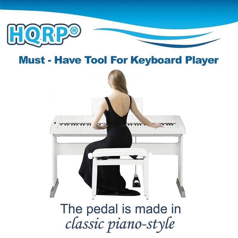 HQRP Sustain Pedal compatible with Casio WK-220 WK-225 LK-50 LK-55 LK-73 LK-230 LK-160 LK-165 LK-240 LK-270 LK-280 XW-P1 XW-G1 WK-200 WK-1300 WK-240 WK-245 WK-7600 Keyboards