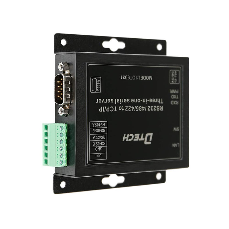 DTECH Serial to Ethernet Converter Adapter RS232 RS422 RS485 to TCP IP Device Server Supports DHCP DNS Modbus RTU/TCP 10/100M Power Over Ethernet POE