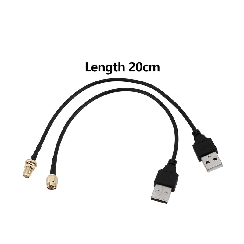EMSea 2pcs SMA Male / Female to USB Coaxial Cable Connector RG174 Connector Adapter Length 20cm For Debugging Electronic Devices Signal Transmission Wireless Devices SMA-Stecker/-Buchse auf USB