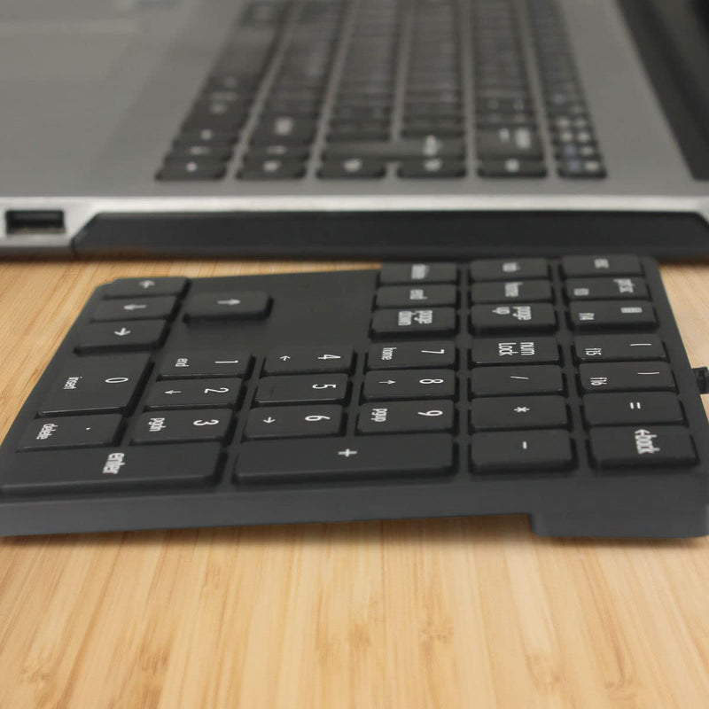 Merdia Numeric Keypad Wired Numpad 34 Keys External Mini Slim Keyboard Magicforce for Financial Cashier Securities-Black Black