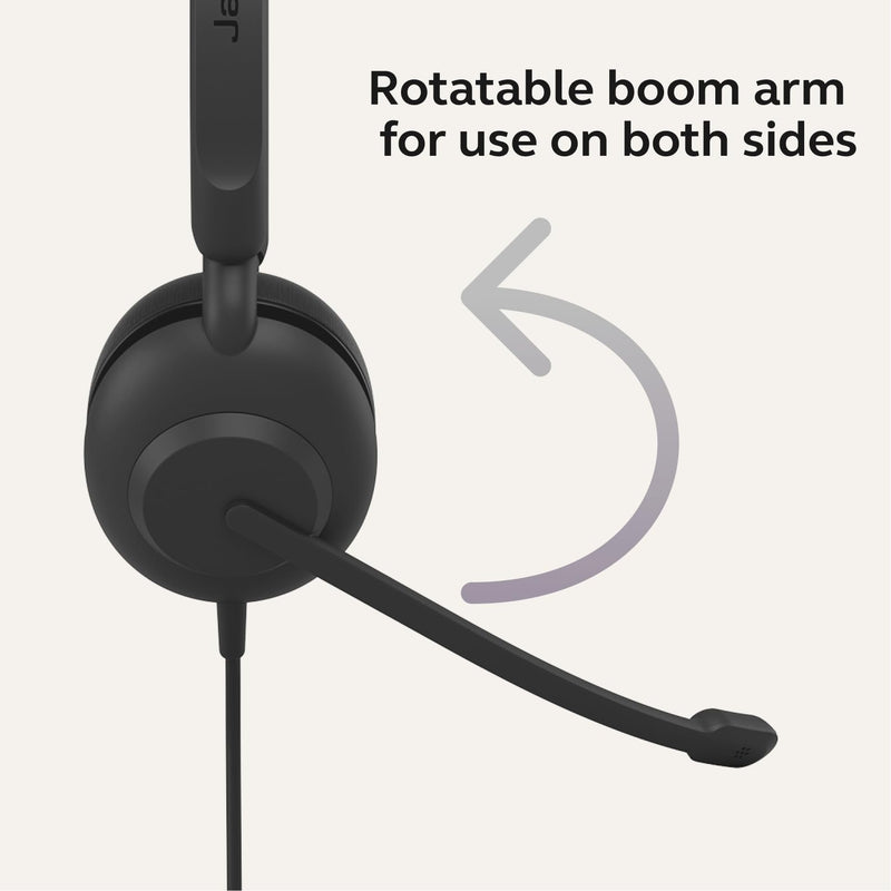 Jabra Evolve 10 Wired Headset with Noise-Cancelling Microphone for PC/Laptop Use, Easy USB-A Setup, TCO Certified, Lightweight Design, Inline Call/Volume Controls for Online Meetings, Black