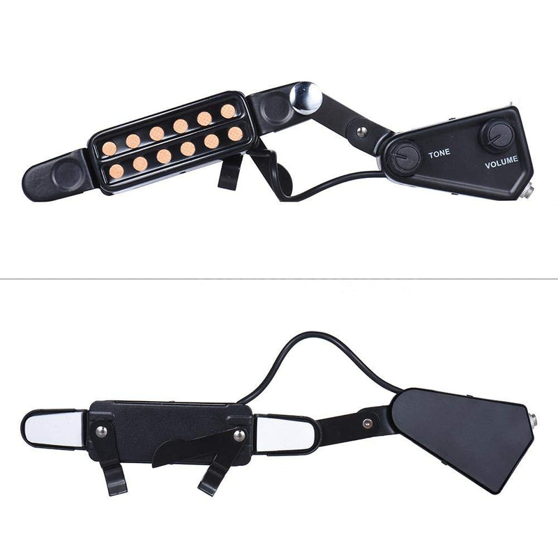 12 SoundHole Guitar Pickup Acoustic Electric Transducer for Acoustic Guitar Magnetic Preamplifier with Tone and Volume Control, Cable Length 10 ft