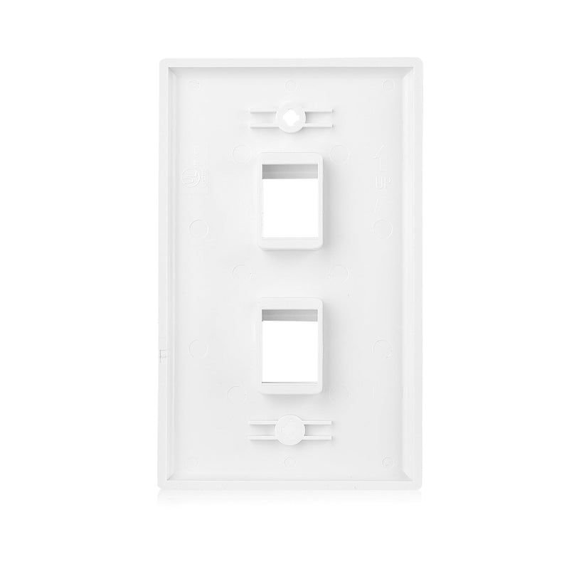 Cable Matters 10-Pack Low Profile 2-Port Keystone Jack Wall Plate, RJ45 Wall Plate for Keystone Jacks in White