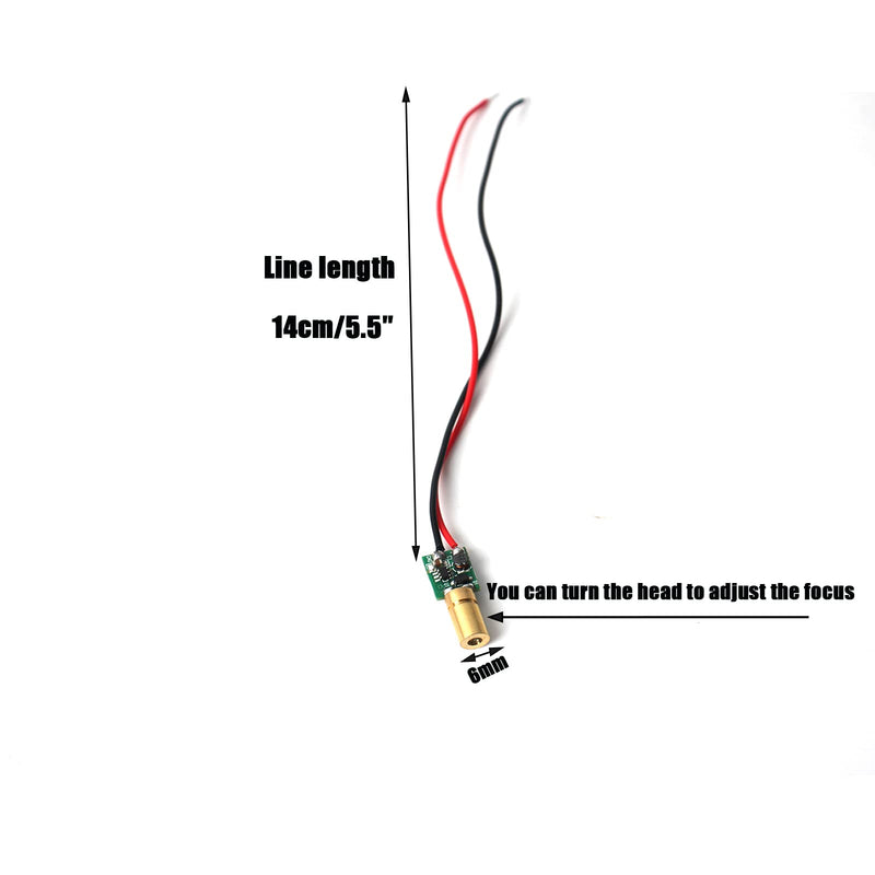 Green Laser Module Industrial Laser Module Adjustable Focal Length 6 mm Point (2) Point-2pack