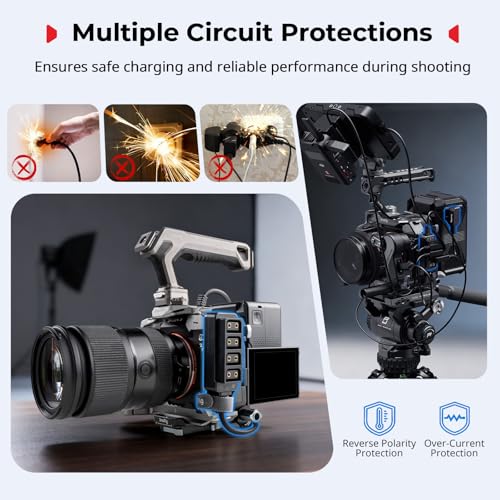 SMALLRIG D-Tap Splitter, 4 Ports Dtap Splitter Cable for V Mount Battery