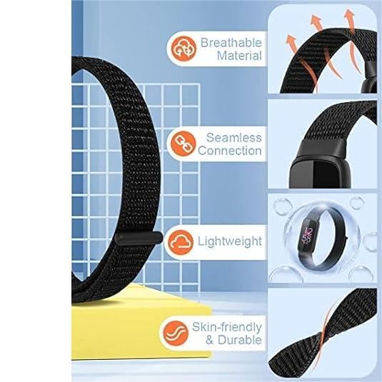 A Fitness Tracker with D26 Replacement Sport Accessory Strap Wristband, Black