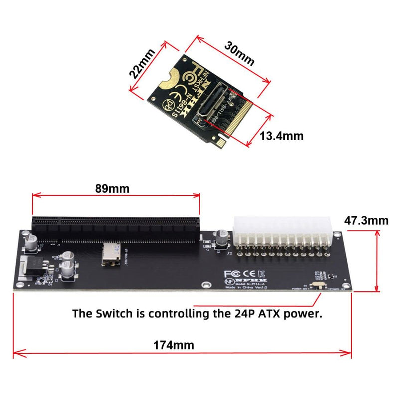 Chenyang Oculink SFF-8612 to PCI-E 3.0/4.0 M.2 M-Key to SFF-8611 Host Adapter for eGPU/GPD Win Max2 External Graphics Card & SSD for GPD WIN Max2