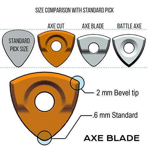 [AUSTRALIA] - Bog Street AXE CUT Guitar Picks, Medium, Edge-to-Edge Texture Medium Guitar Picks, Orange (6-Pack) 
