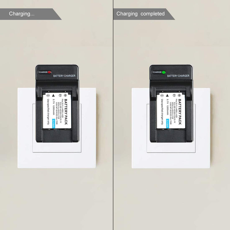 EN-EL10 Battery Charger for Nikon Coolpix S200, S203, S210, S220, S230, S3000, S4000, S500, S510, S5100, S520, S570 and More, Replacement for Nikon MH-63 Charger
