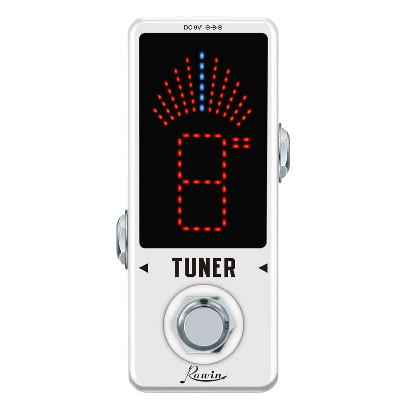 Rowin High Precision Guitar Chromatic Tuner Pedal Ture Bypass Silver
