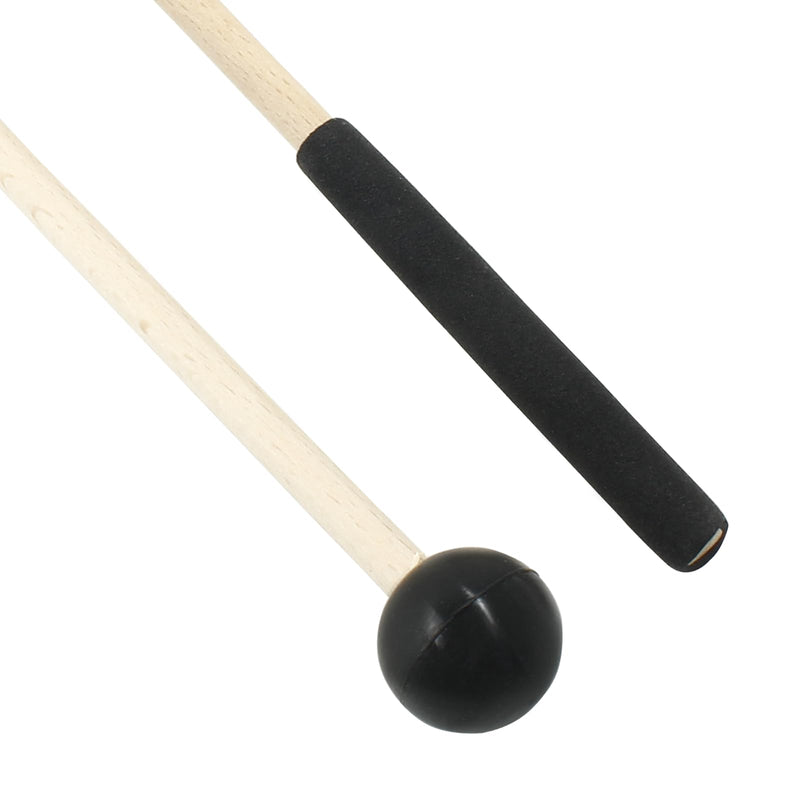 8 Inch Percussion Mallets Stick with Rubber Head and Handle，Wood Drum Mallets for Xylophone,Glockenspiel, Black