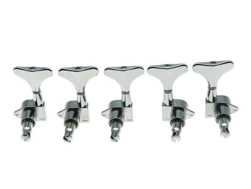 KAISH Chrome 2+3 Sealed Bass Tuners 2L3R Tuning Keys Pegs 5 String Bass Guitar Machine Heads 2L3R Chrome