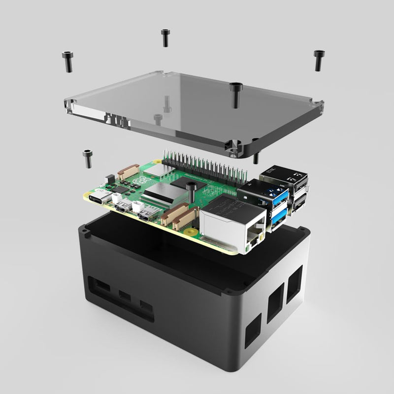 anidees Aluminum Extra High Pi case for Raspberry Pi 5 – Silver (AI-PI5-SG-H)