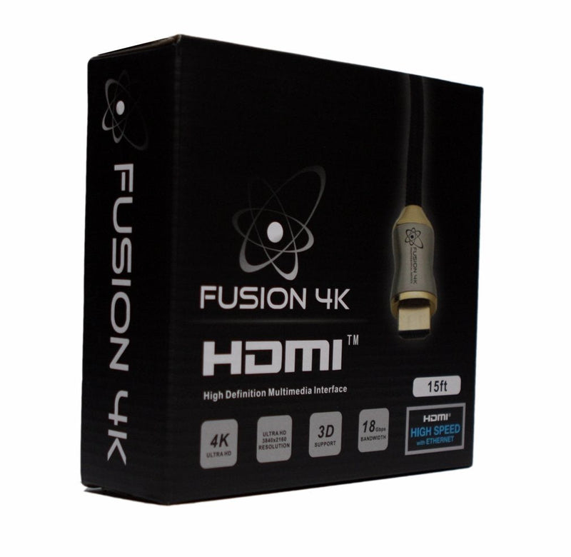 Fusion4k 4K HDMI Cable 15 Feet - High Speed 18Gbps | 4K@60Hz 2K@144Hz 1080p@240Hz | HDR ARC Dolby Atmos | Braided Cord for PS5, Xbox Series X, Apple TV, Roku, Soundbar, Gaming Monitor