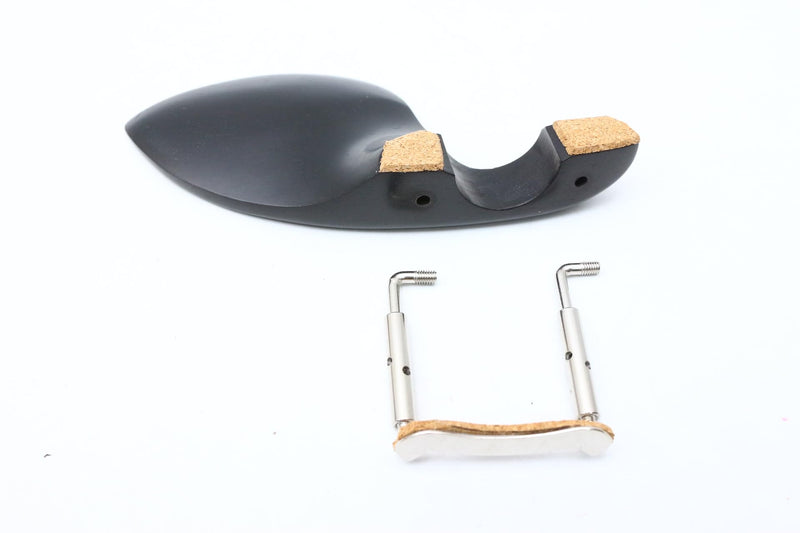 4/4 Left Hand Violin Chin rest Ebony Wood Violin Bracket With Chin rest Clamp Fiddle (left hand)