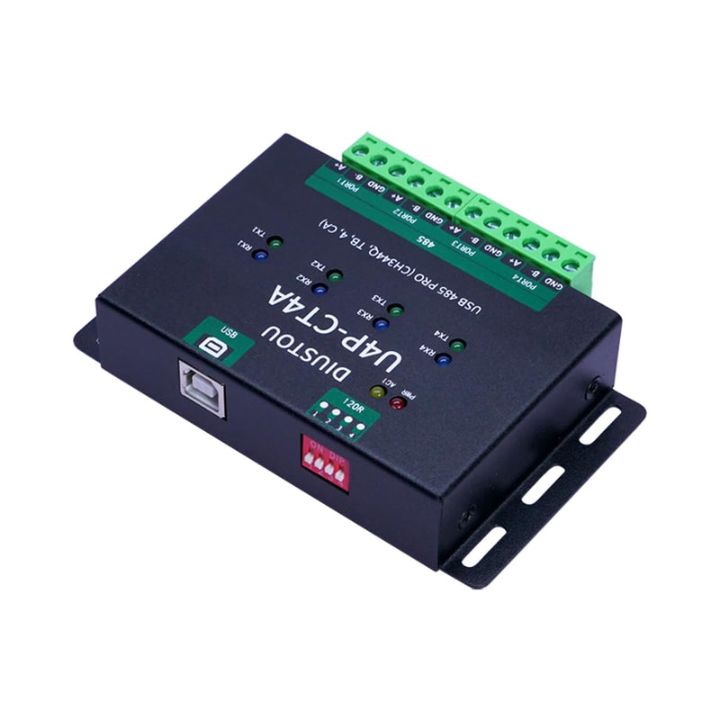 USB to 4-Channel 485 Serial Module CH344Q SP3485 Chip 480Mbps USB Interface Supports 485 Communication at 3M baud Rate Metal case with Isolation Multiple Protection