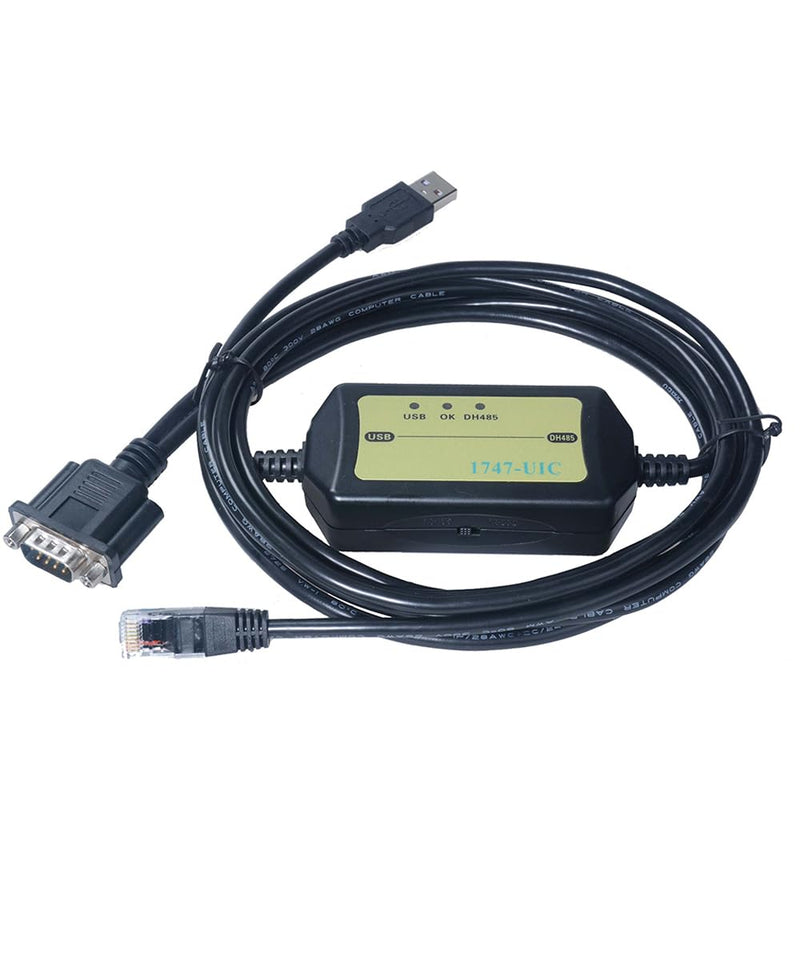 PLC Programming Cable Compatible with AB 1747 UIC, USB To DH485 RS485 RS232 Interface Converter
