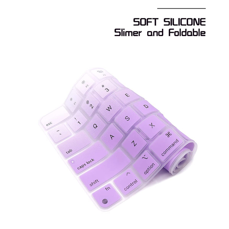 HRH Silicone Keyboard Cover for Apple iMac 24 Inch 2021 Newest Magic Keyboard with Touch ID A2449 Keyboard Cover Protector Skin,for Apple iMac 24 Inch M1 Chip 2021 Magic Keyobard A2450-Mint Purple Mint purple