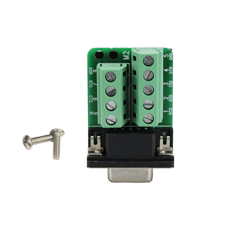 Avanexpress DB9 Breakout Connector RS232 Serial 9 Pin Connector Db9 Terminal Female with Screw
