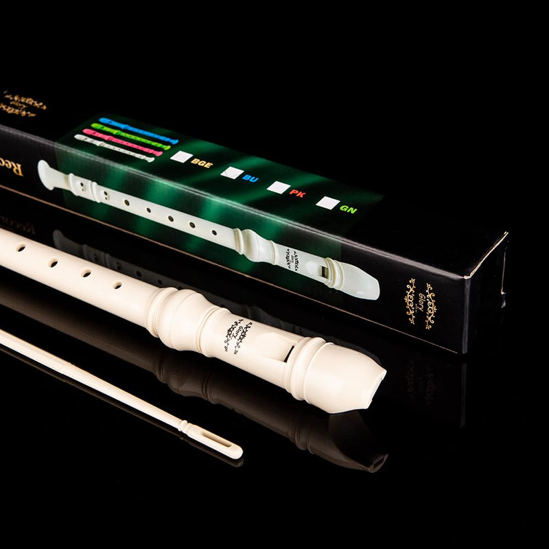 Glory Soprano Recorder Instrument for Beginner, German Fingering C Key Recorder Instrument,Beige Beige