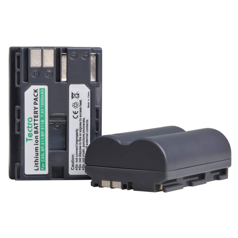 2-Pack BP-511 BP-511A Battery and LED Dual Battery Charger for Canon EOS 5D 10D 20D 20Da 30D 40D 50D 300D D30 D60 Rebel PowerShot G1 G2 G3 G5 G6 Pro 1 Pro 90 Pro 90IS