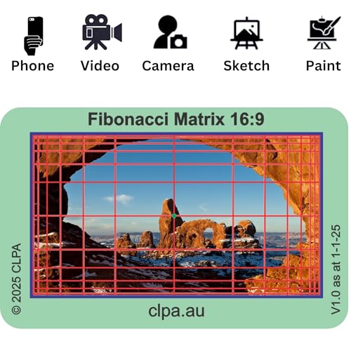 Fibonacci Directors Viewfinder Set, 4 Layouts, 12 Cards Set - Fiboancci Viewers