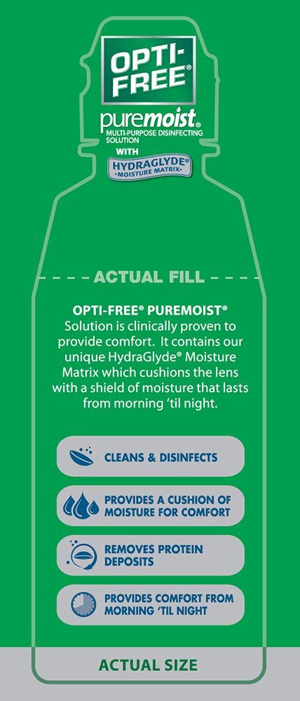 ALCON Opti-free Puremoist Multi-Purpose Disinfecting Solution, White, 4 Fl Oz 4 Fl Oz (Pack of 1)
