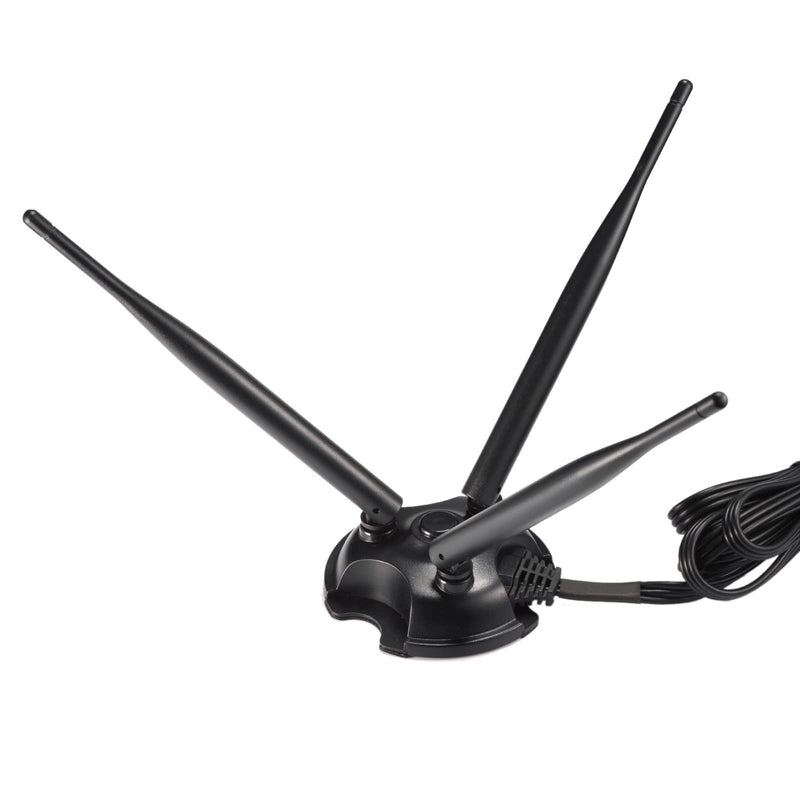 Eightwood 2.4GHz 5GHz Dual Band WiFi Antenna with 3 RP-SMA Male Connector | Magnetic Base, 6.5ft Cable, for PC Desktop Motherboard, PCIe WiFi Card, Wireless Router