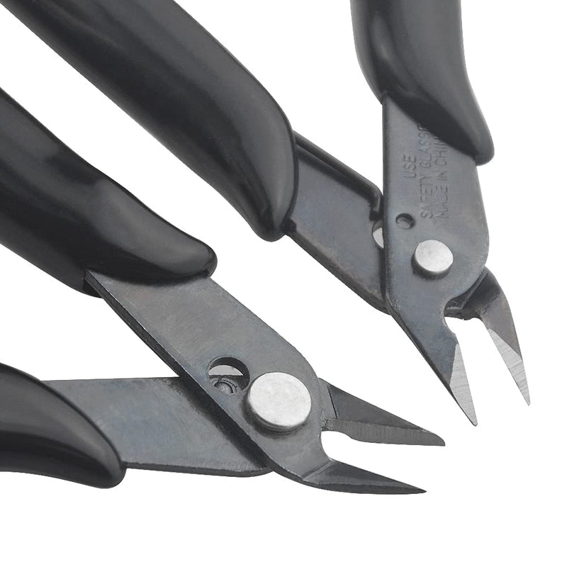 Flush Cutter Pliers 5Pcs Micro Wire Cutters with Spring Wire Cutters Precision Electronic Mini Cutting Pliers for Ultra-fine Cutting Needs Electronics Crafts Black 5Pack