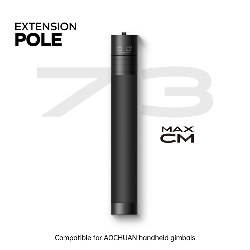 [AUSTRALIA] - E10 Aluminum Extension Rod 28.7” Adjustable Selfie Stick Compatible with 3-Axis Gimbal, Action Camera, Camera w/ 1/4" Thread Extendable Pole for Videography 