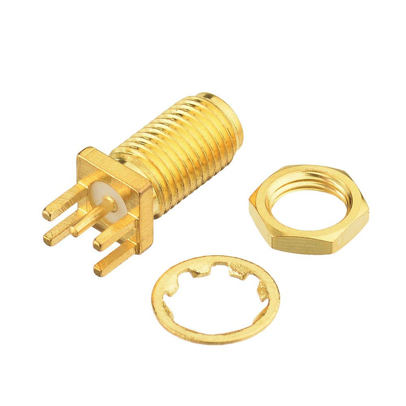 Eightwood SMA Plug SMA Female Straight Bulkhead Solder .062 Inch End Launch for Wireless WLAN WiFi Antenna 10 Pieces Multi-Way Solder PCB