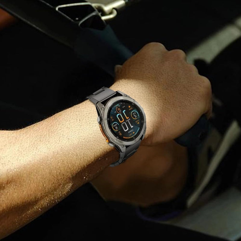 26mm Titanium Band for Tactix 8 51mm/Enduro 3 51 mm /7X Pro, 22mm Metal Strap for Venu 4 45mm/Fenix 8 47mm/Forerunner 965 955, 20mm Band für Instinct E 40mm/Fenix 8 43mm grey