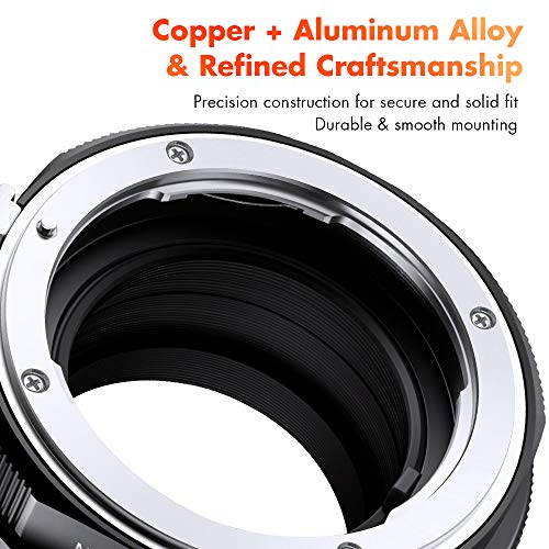 K&F Concept Lens Mount Adapter Compatible with Nikon G/F/AI/AIS/D/AF-S Mount Lens to Fujifilm Fuji X-Series X FX Mount Cameras with Matting Varnish Design for Fuji XT2 XT20 XE3 XT1 X-T2