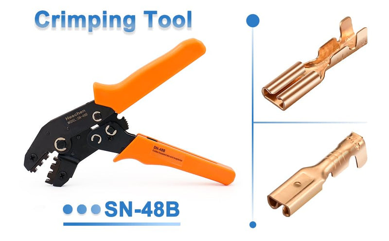 Female Spade Quick Splice Crimp Terminals, 2.8mm Crimp Connector, Non Insulated, 100 pcs