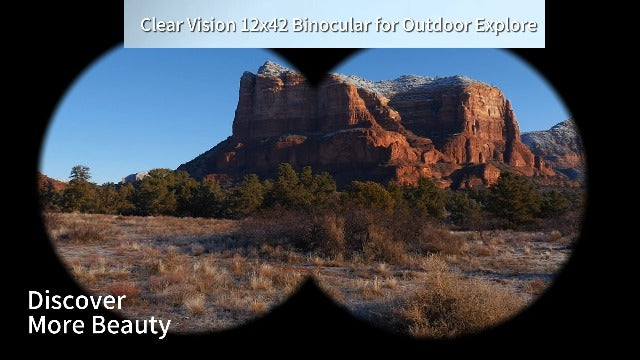 HD 12x42 Waterproof Binoculars Adult High Power BAK4 FMC Lens&Phone Adapter