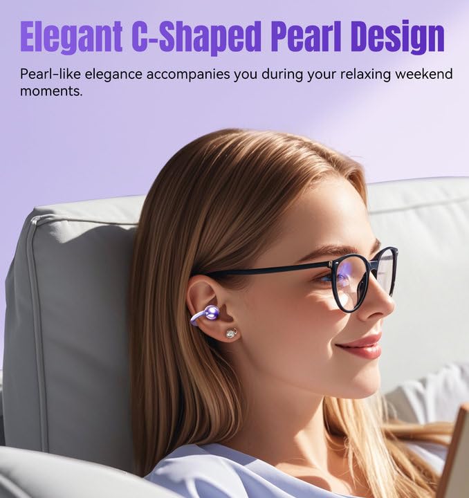 King Lucky Clip-on Earbuds Open Ear Earbuds Wireless Bluetooth, Lightweight Open Ear Headphones