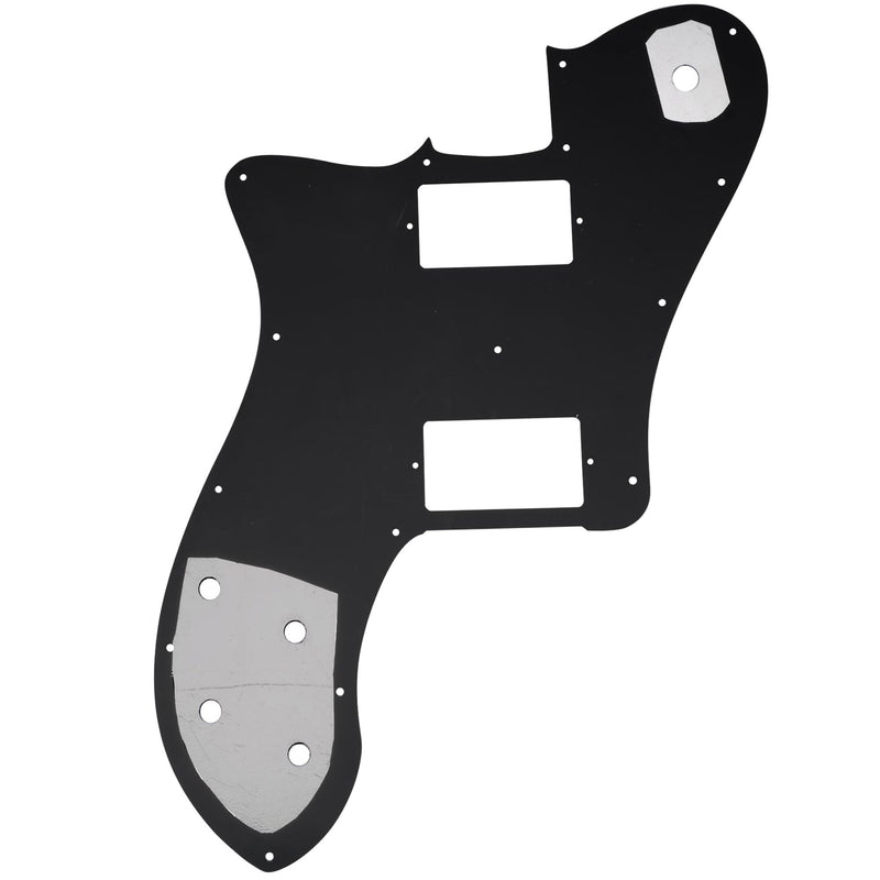 Musiclily Pro 15 Holes Covered HH Guitar Pickguard for Mexico Fender 72 Tele Deluxe Style Electric Guitar, 3Ply Black