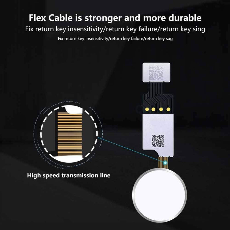 Home Button Replacement for iPhone 7 7Plus 8 8Plus, Home Button Touch ID Main Key Flex Cable Assembly Replacement with Repair Tools for iPhone 7 7P 8 8P (Silver) Silver