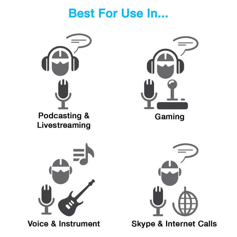 Cyber Acoustics Premium USB Microphone with Dual Recording Patterns - 24-bit Recording Perfect for Podcasting and Vlogging - Compatible with PC and Mac (CVL-2009) CVL-2009